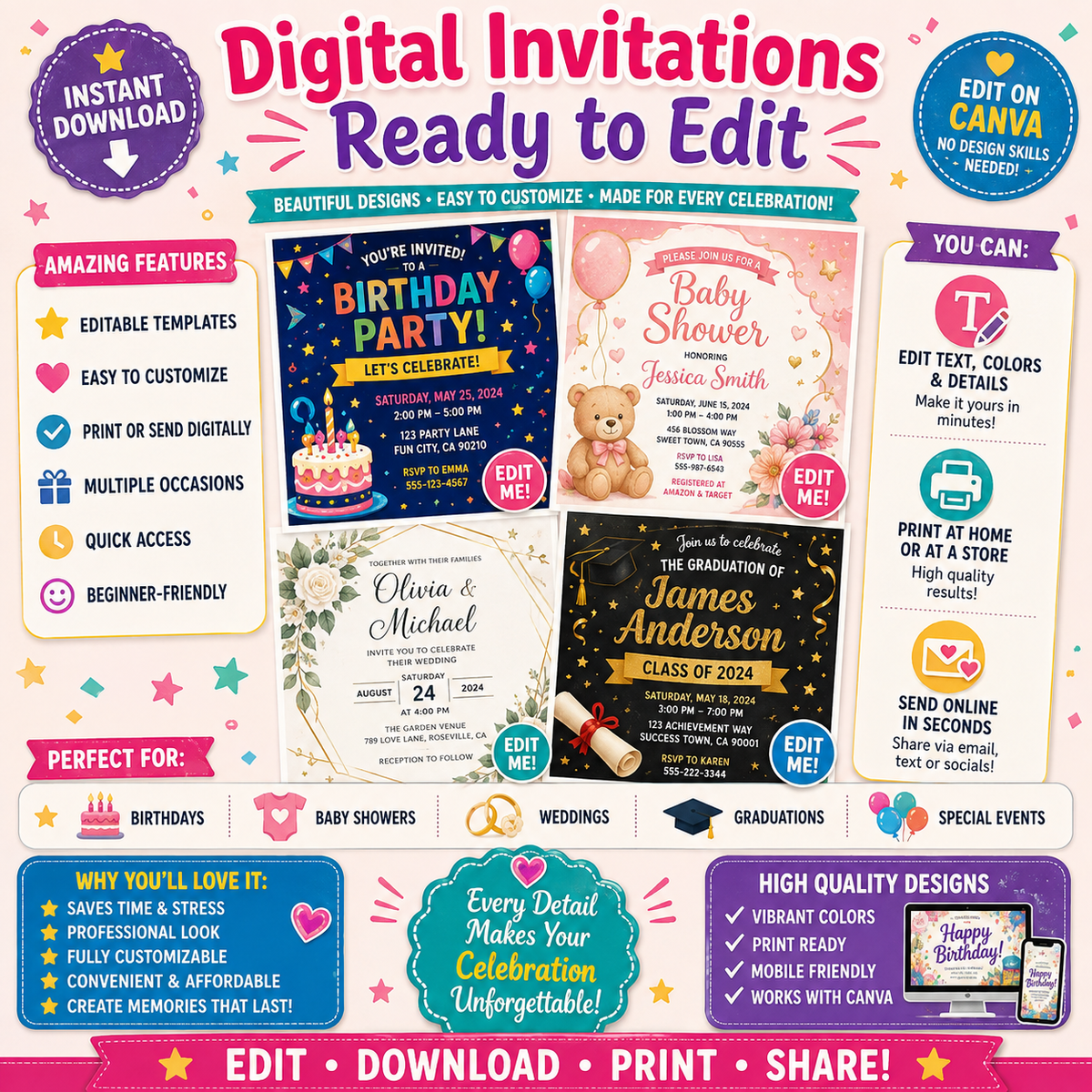 Digital Invitations Ready to Edit💌