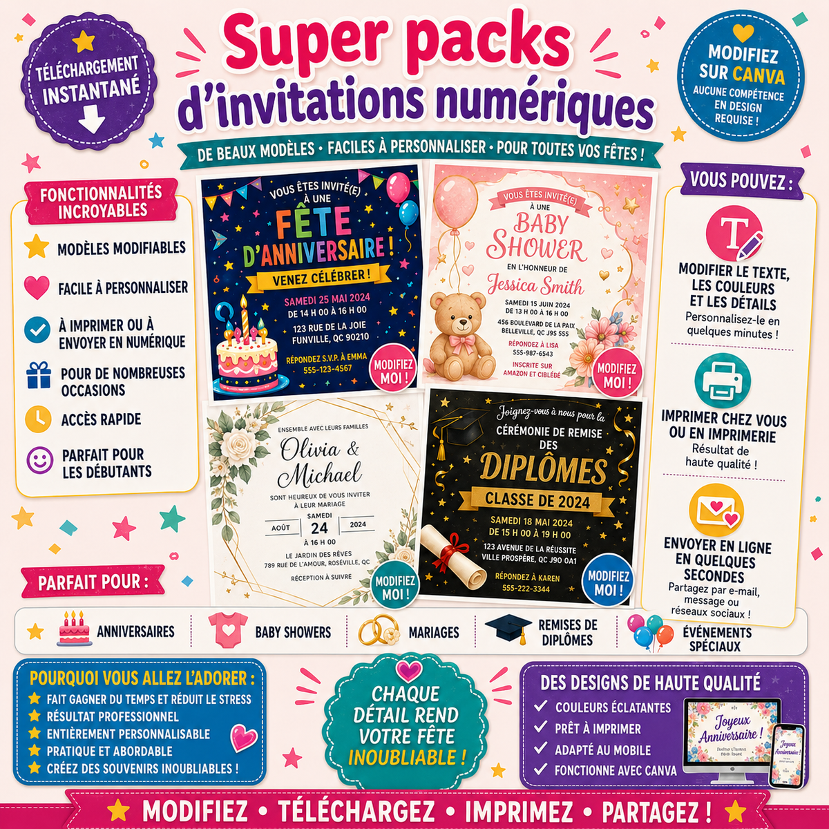 Super packs d'invitations numériques💌