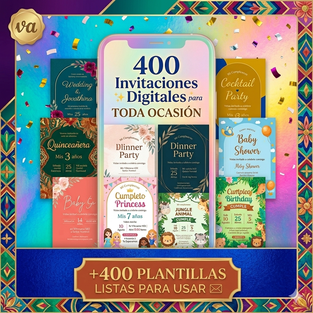 Mega Pack de +400 Invitaciones Digitales 💌 Listas para Personalizar.