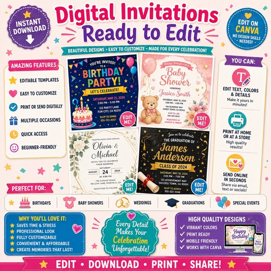 Digital Invitations Ready to Edit💌